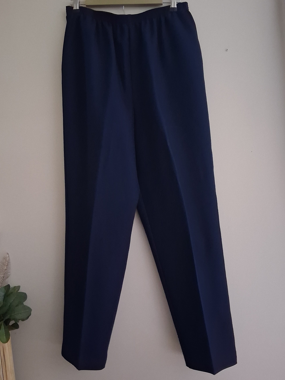 Alfred Dunner Navy Straight-Leg Dress Pants